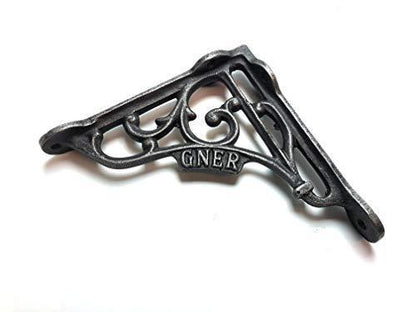 6x6 Pair of Cast Iron Wall Shelf Brackets GNER Steam Railway Carriage Supplied with fixing screws