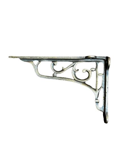 PAIR OF VICTORIAN SCROLL SHELF BRACKETS 9x6 INCH BRACKET ANTIQUE BRASS | HOME DECORATION AND IMPROVEMENT