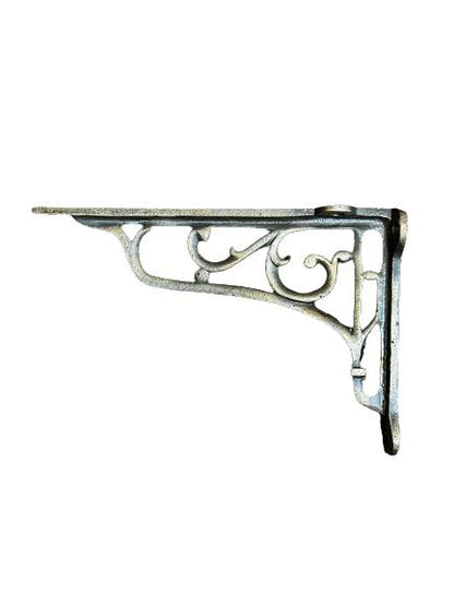 PAIR OF VICTORIAN SCROLL SHELF BRACKETS 9x6 INCH BRACKET ANTIQUE BRASS | HOME DECORATION AND IMPROVEMENT