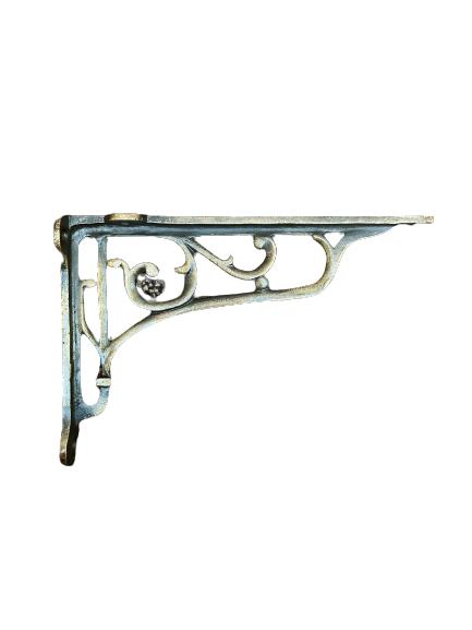 PAIR OF VICTORIAN SCROLL SHELF BRACKETS 9x6 INCH BRACKET ANTIQUE BRASS | HOME DECORATION AND IMPROVEMENT