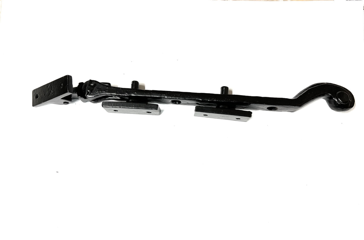 Solid Head Style Black Antique CAST Iron Solid Tail Window Casement Stays Fasteners Handle Curly (10''/250MM Stay)