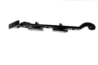 Solid Head Style Black Antique CAST Iron Solid Tail Window Casement Stays Fasteners Handle Curly (10''/250MM Stay)