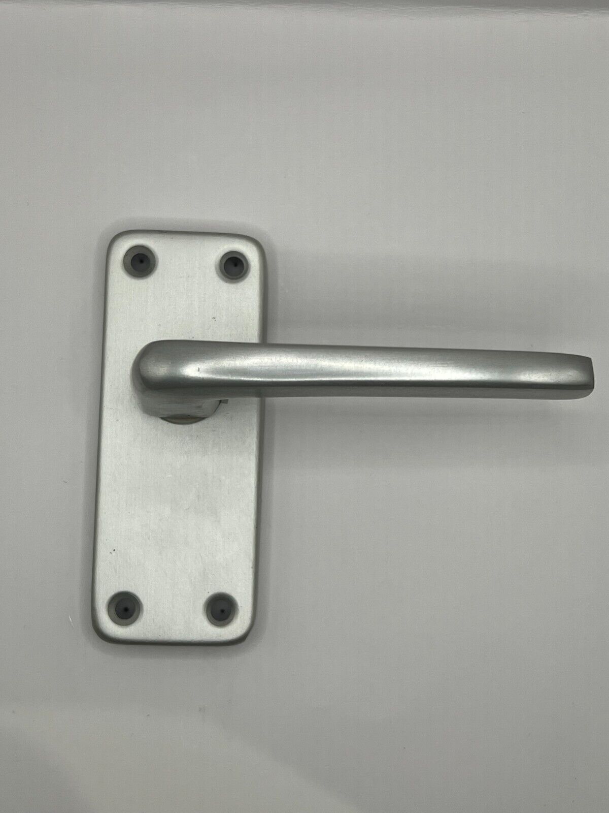 Pair Of Modern Victorian Straight Aluminium Finish Lever Latch Door Handle 4