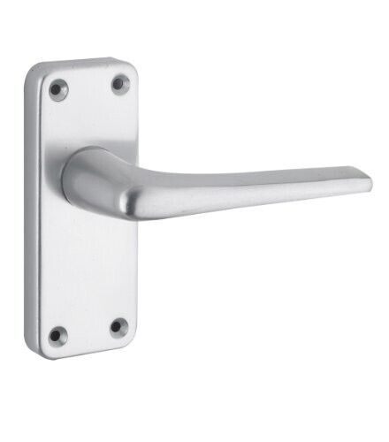 Pair Of Modern Victorian Straight Aluminium Finish Lever Latch Door Handle 4