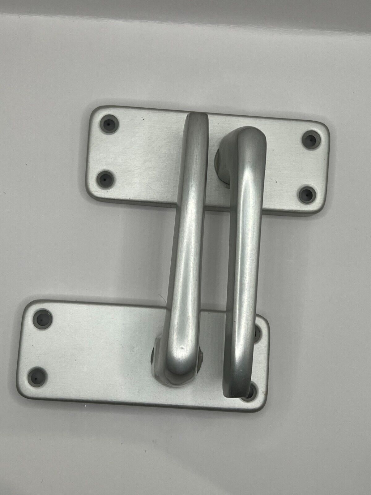 Pair Of Modern Victorian Straight Aluminium Finish Lever Latch Door Handle 4