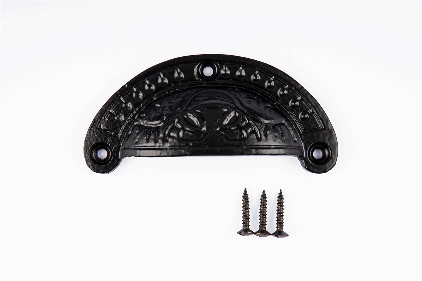 Decorative Antique Black Drawer Cup Pull Handles - Pack of 3