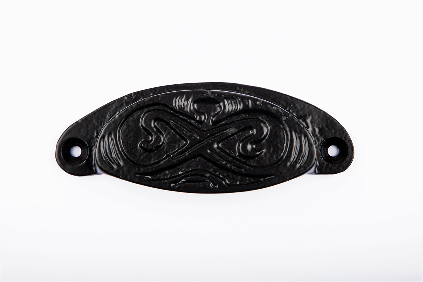 Cast Iron OVAL Drawer Cup Pull Handle Antique Black