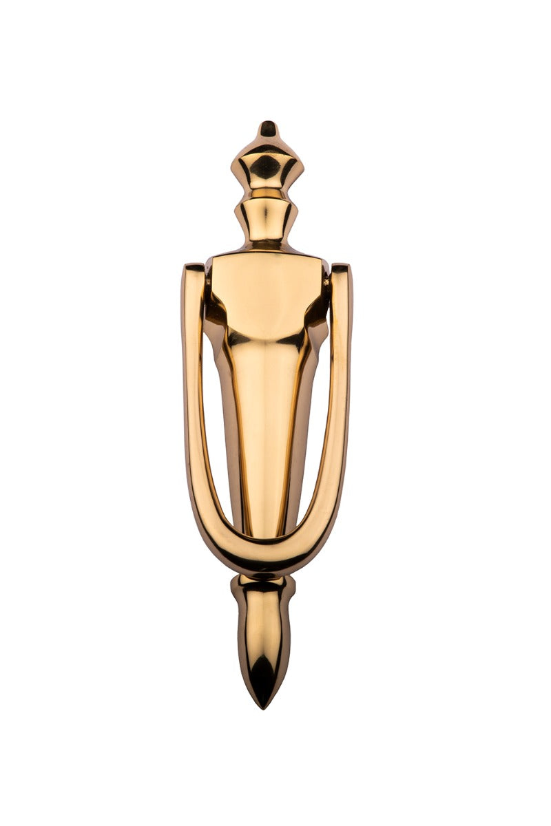 B&M Solid Brass Victorian Urn Slimline Door Knocker - (Polished Brass)