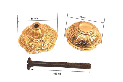 Solid Brass Decorative Centre Door Knob 80mm