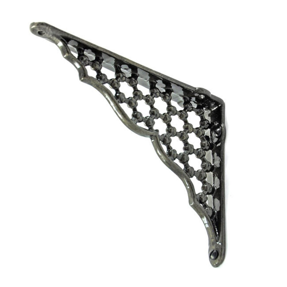6x4" Antique Black Shelf Jali Bracket Honeycomb - Pair