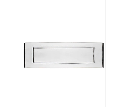 Solid Brass Victorian Letterbox Finished in Chrome Polished Brass Letter Plate (10X4)