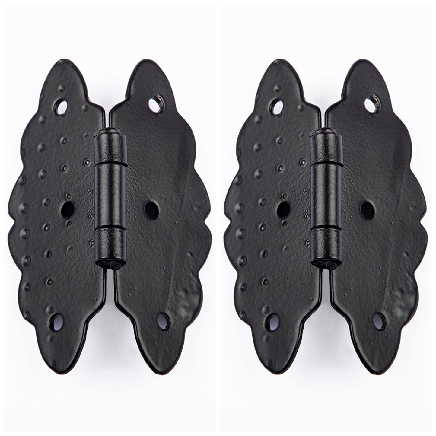 Pair of Dotted Butterfly Hinge 2.5? BLACK Cast Iron