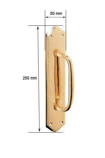 Solid Brass Cabinet Pull Handle- B&M (Brass)